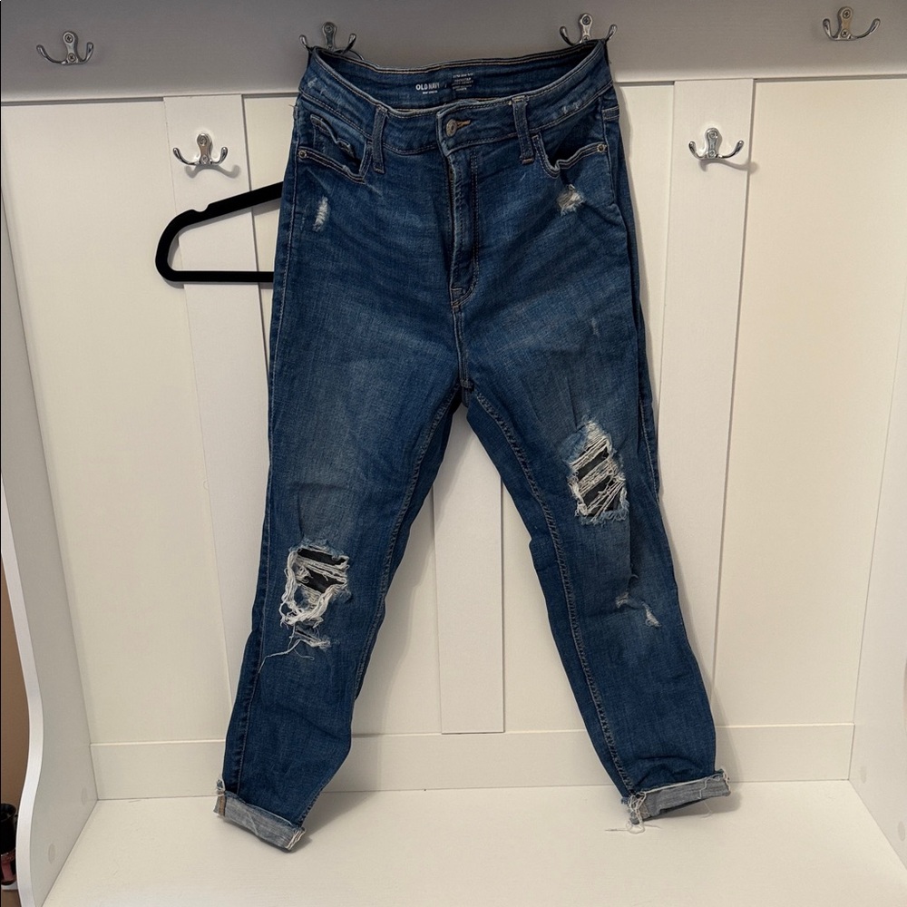 Old Navy Distressed Blue Rockstar Super Skinny Jeans
